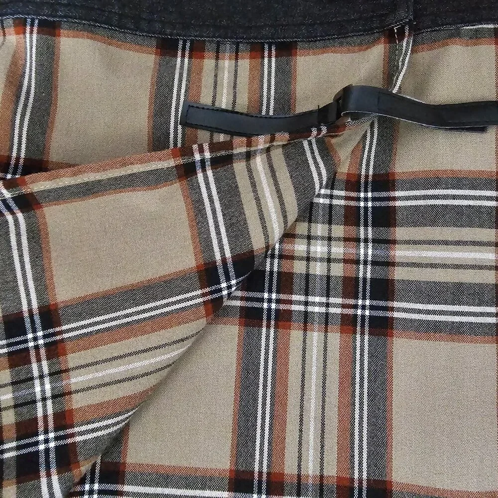 Route 66 New Vintage Y2K Plaid Wrap Khaki And Black Mini Skirt